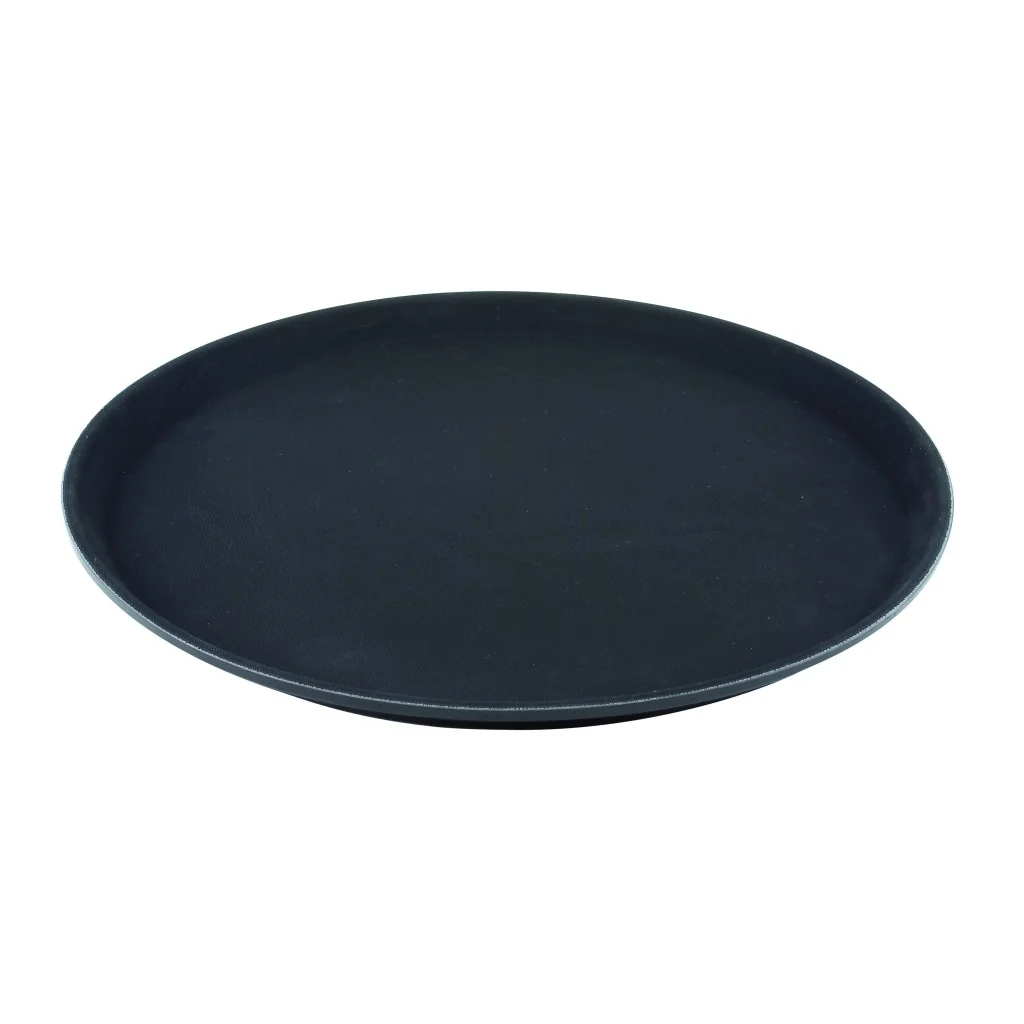 Vassoio Antiscivolo Nero Tondo da 35,5 cm Ilsa