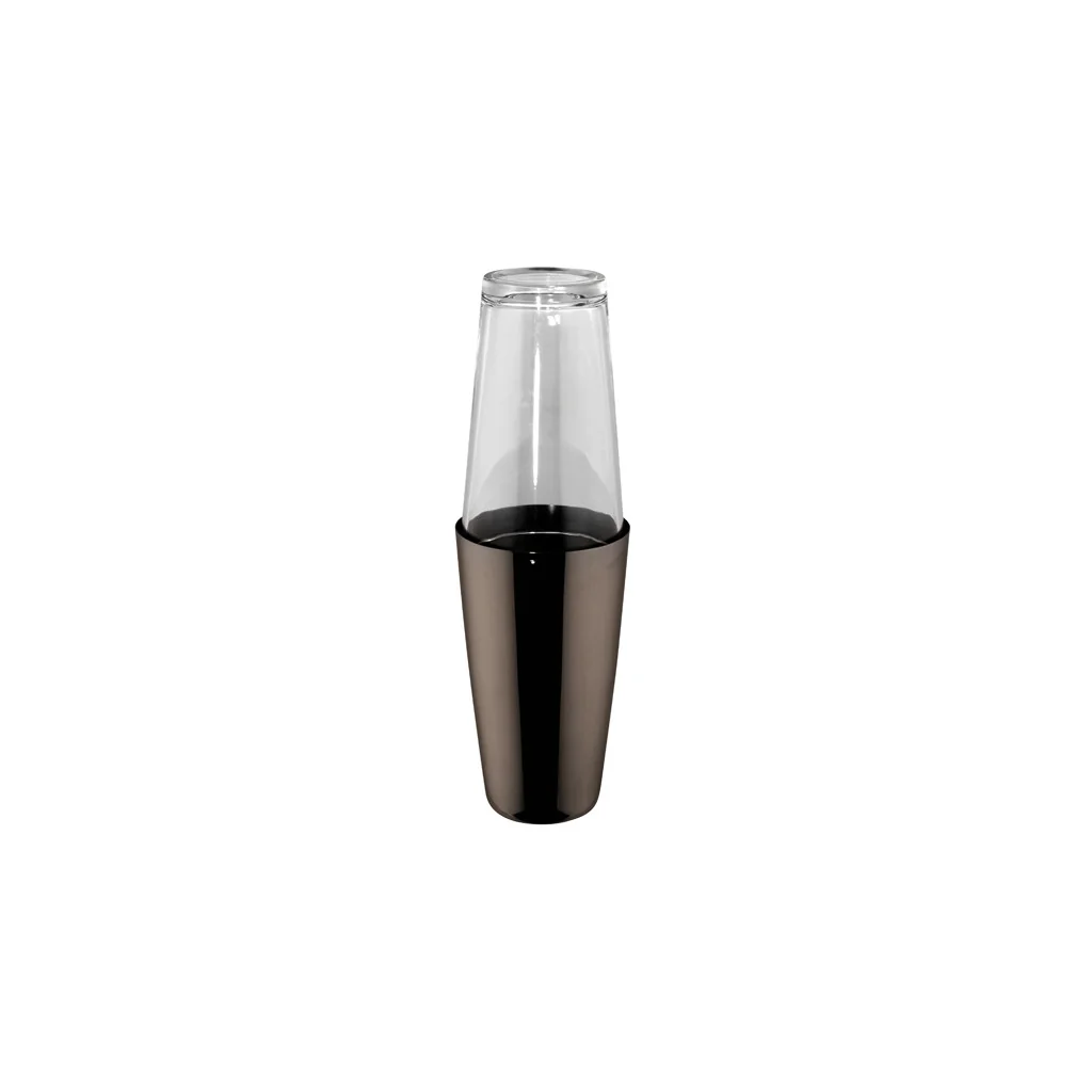 Shaker Boston Nero Con Bicchiere In Vetro Ilsa