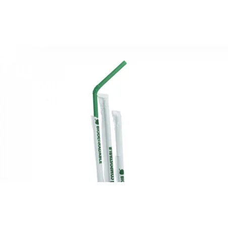 Cannucce Bio Verdi Imbustate 24 cm 400 pz Imballaggi