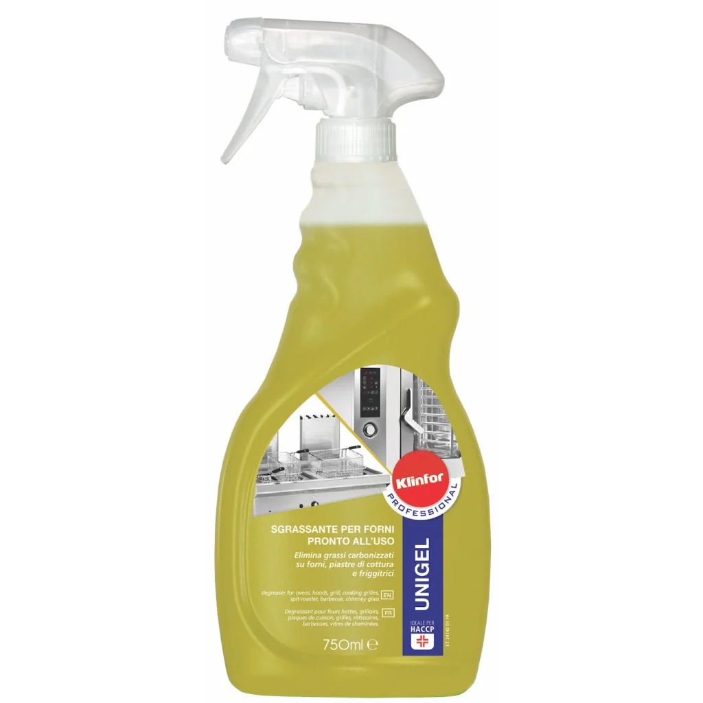 Detergente Sgrassatore Unigel per Cappe e Forni da 750 ml Klinfor