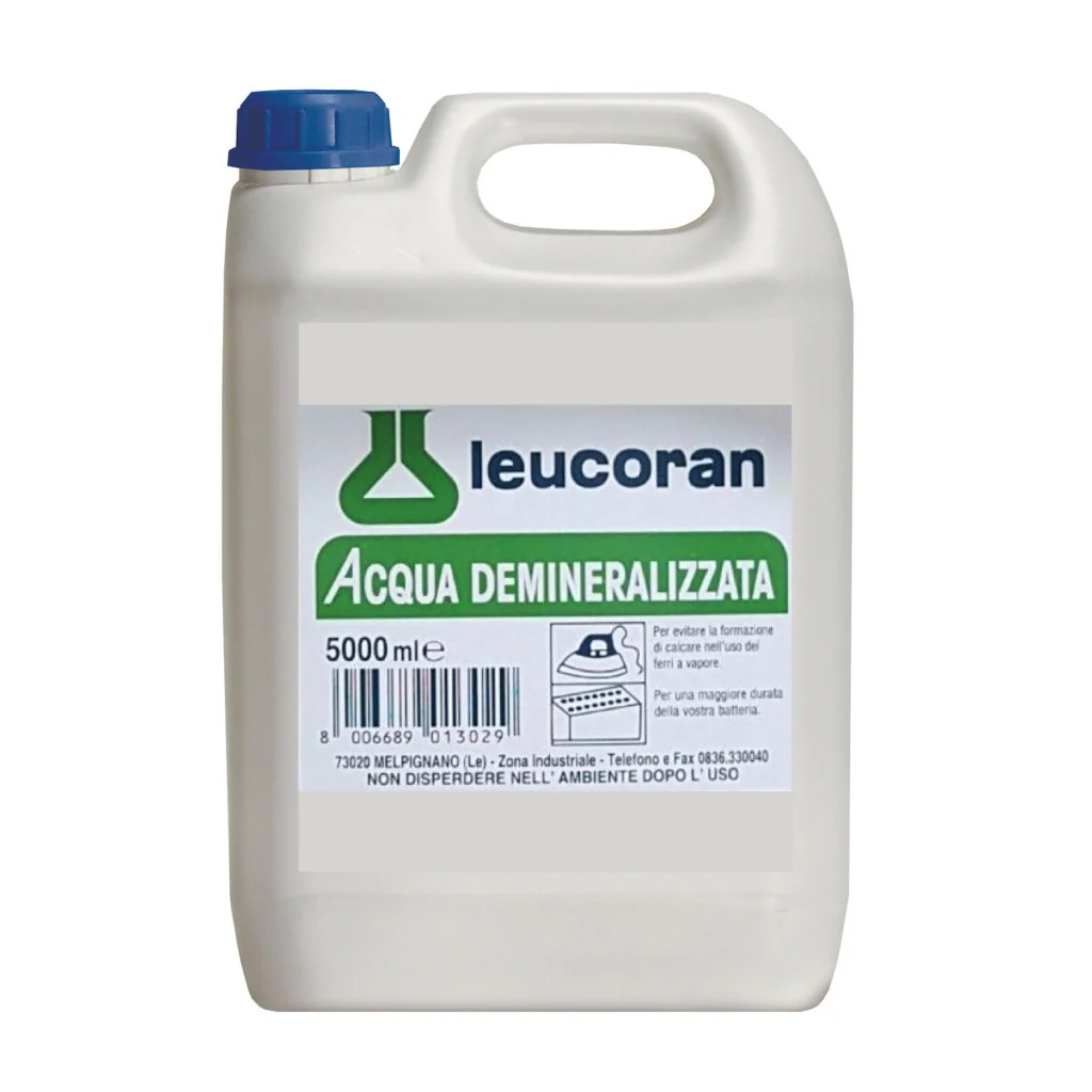 Acqua Demineralizzata da 5 lt Distillata per Ferro da Stiro e Batterie