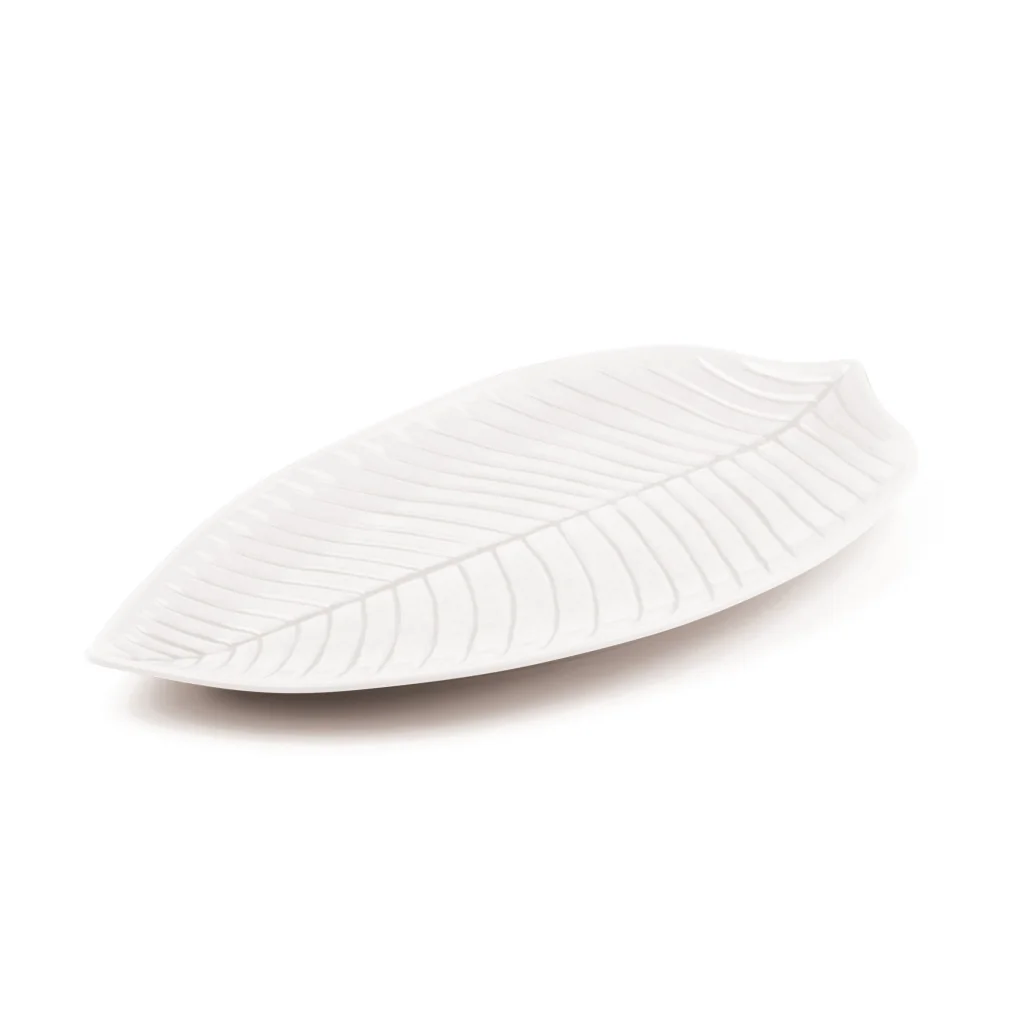 Piatto Foglia Bianco in Melamina 45x24 cm Sambonet Paderno