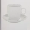 Piattino Tazza Colazione Tim Bianco in Porcellana