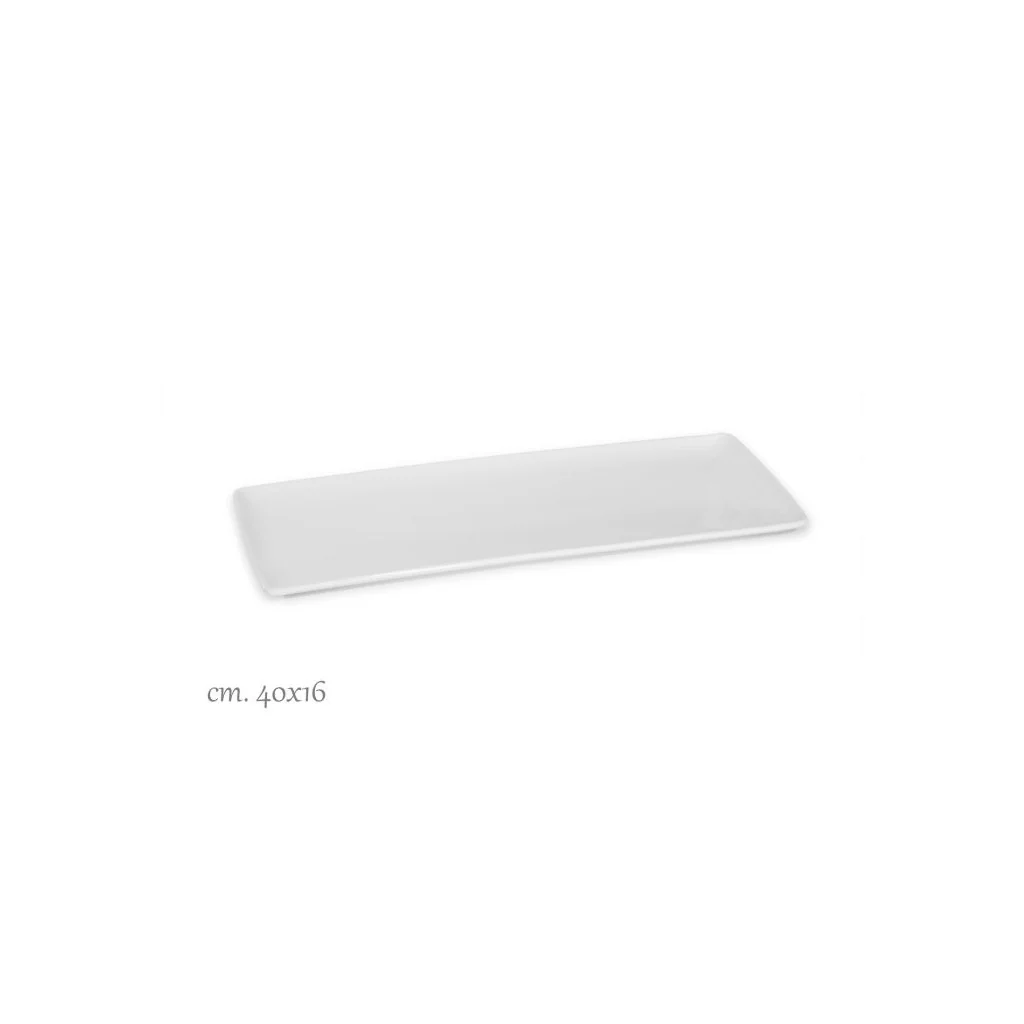 Vassoio Rettangolare Purity Bianco Porcellana 40x16 cm Le Nouveau Coq