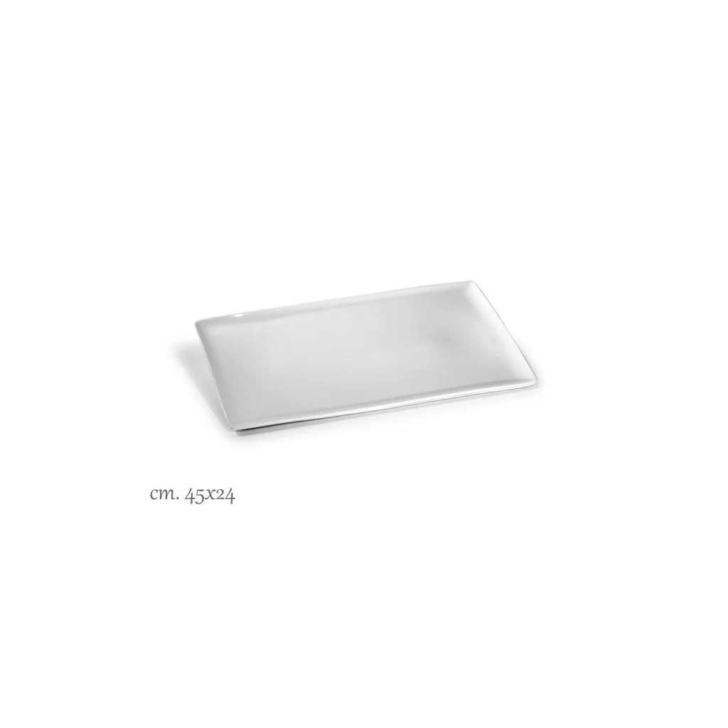 Vassoio Purity Bianco Rettangolare Porcellana 45x24 cm Le Nouveau Coq