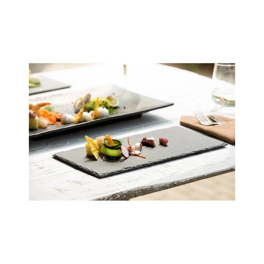 Vassoio Rettangolare Ardesia Nero 36,5x15,5x0,5 cm Leone