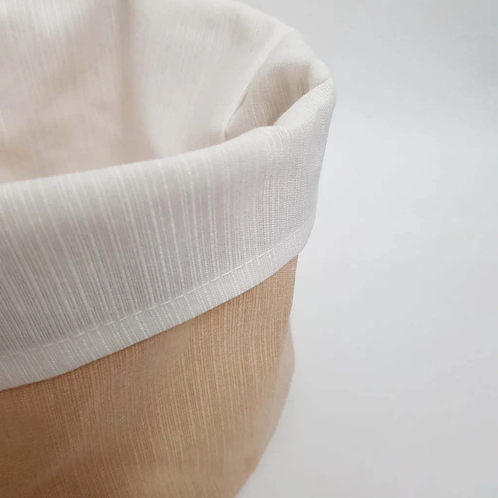 Cestino Portapane Aurora Beige/Bianco in Cotone