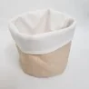 Cestino Portapane Aurora Beige/Bianco in Cotone