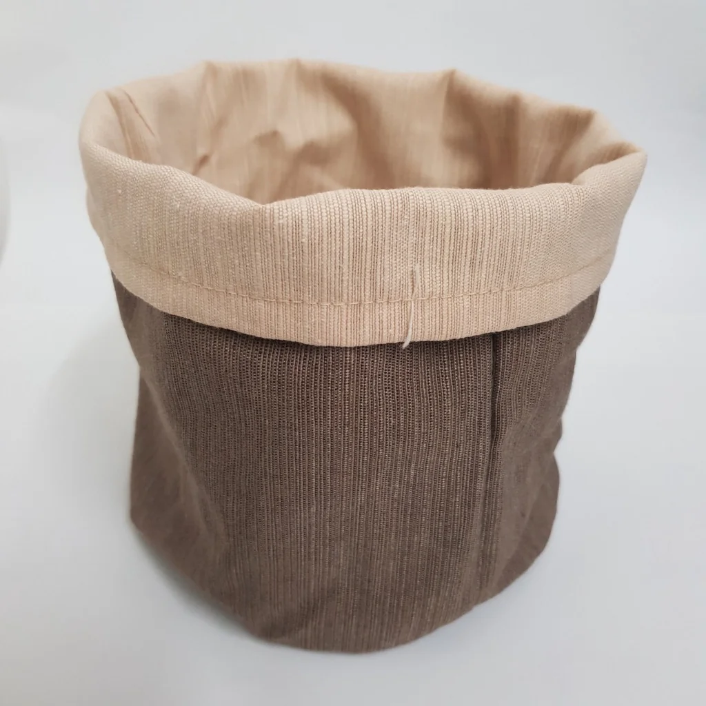 Cestino Portapane Aurora Marrone/Beige in Cotone Ø 14 cm