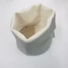 Cestino Portapane Ecopelle Grigio Perla 11x11cm Yegam