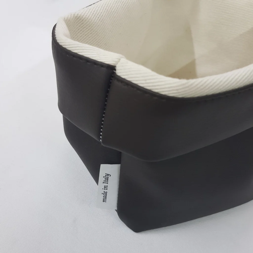 Cestino Portapane Tondo in Ecopelle Marrone 14 cm Yegam