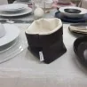 Cestino Portapane Tondo in Ecopelle Marrone 14 cm Yegam