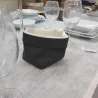Cestino Portapane Tondo in Ecopelle Marrone 14 cm Yegam