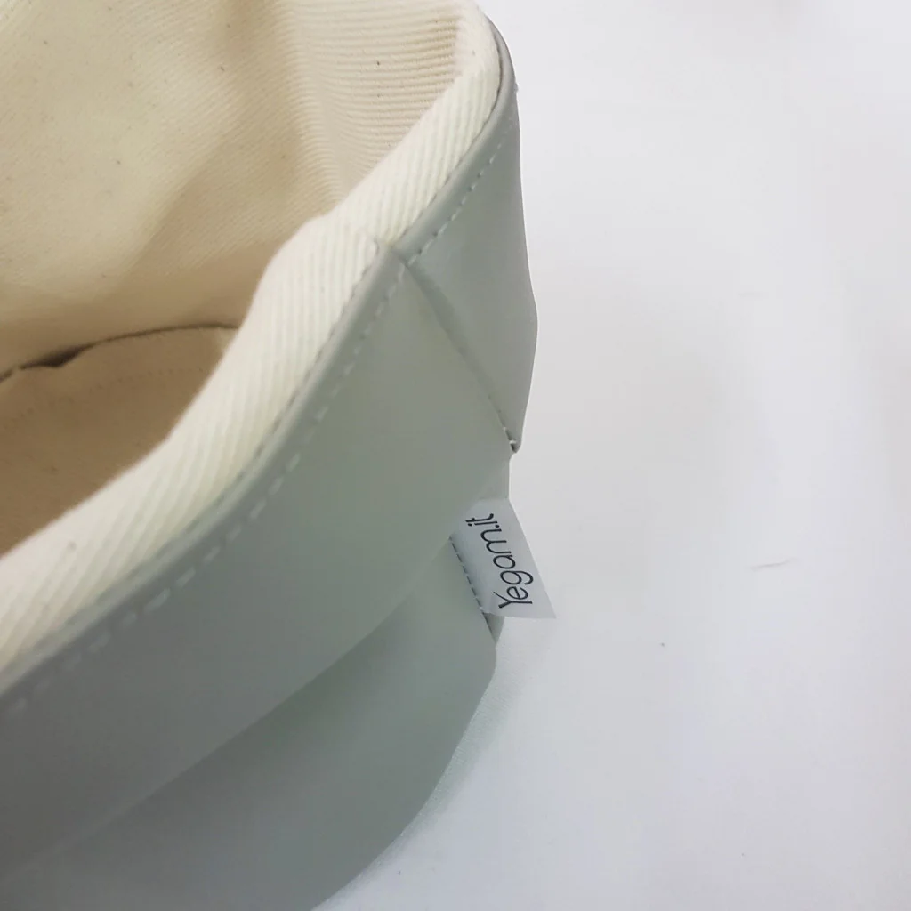 Cestino Portapane Tondo in Ecopelle Grigio Perla 14 cm Yegam