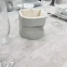 Cestino Portapane Tondo in Ecopelle Grigio Perla 14 cm Yegam