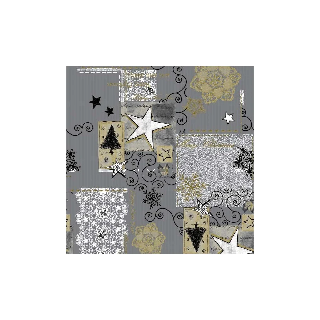 Tovaglia Tete A Tete Natalizia Chamonix Nera 40x120 cm 20 pz Ventidue