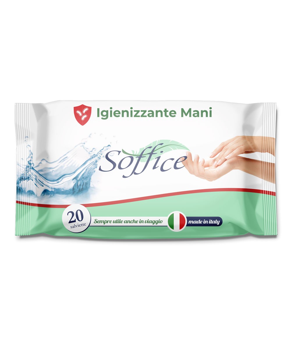 Salviettine Igienizzanti e Sanificanti Mani Soffice 20 pz