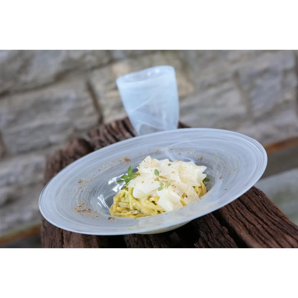 Set 6 Piatti Fondi Pasta Atlas Bianchi in Vetro Ø 23 cm Medri