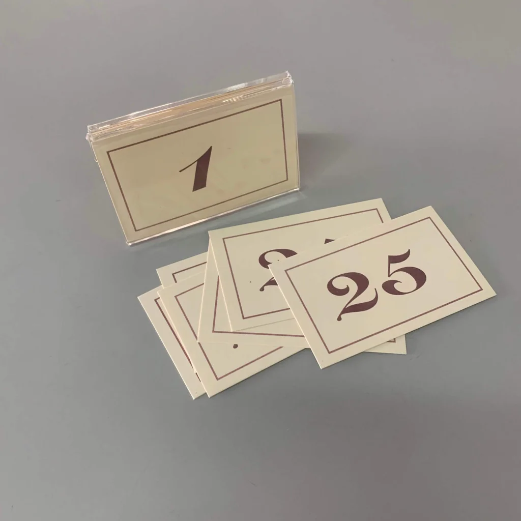 Espositore supporto doppio per numero tavolo in plexiglass trasparente Leone