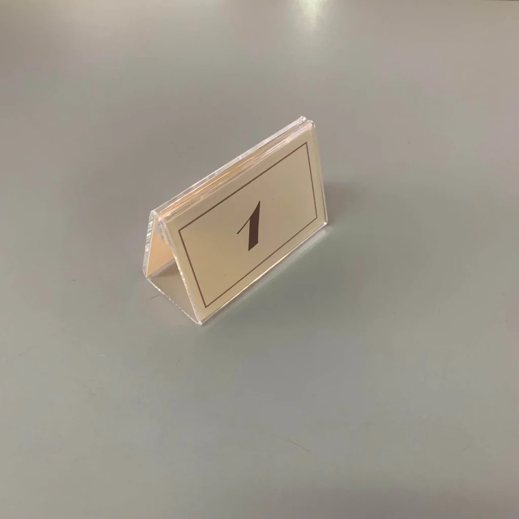 Espositore supporto doppio per numero tavolo in plexiglass trasparente Leone
