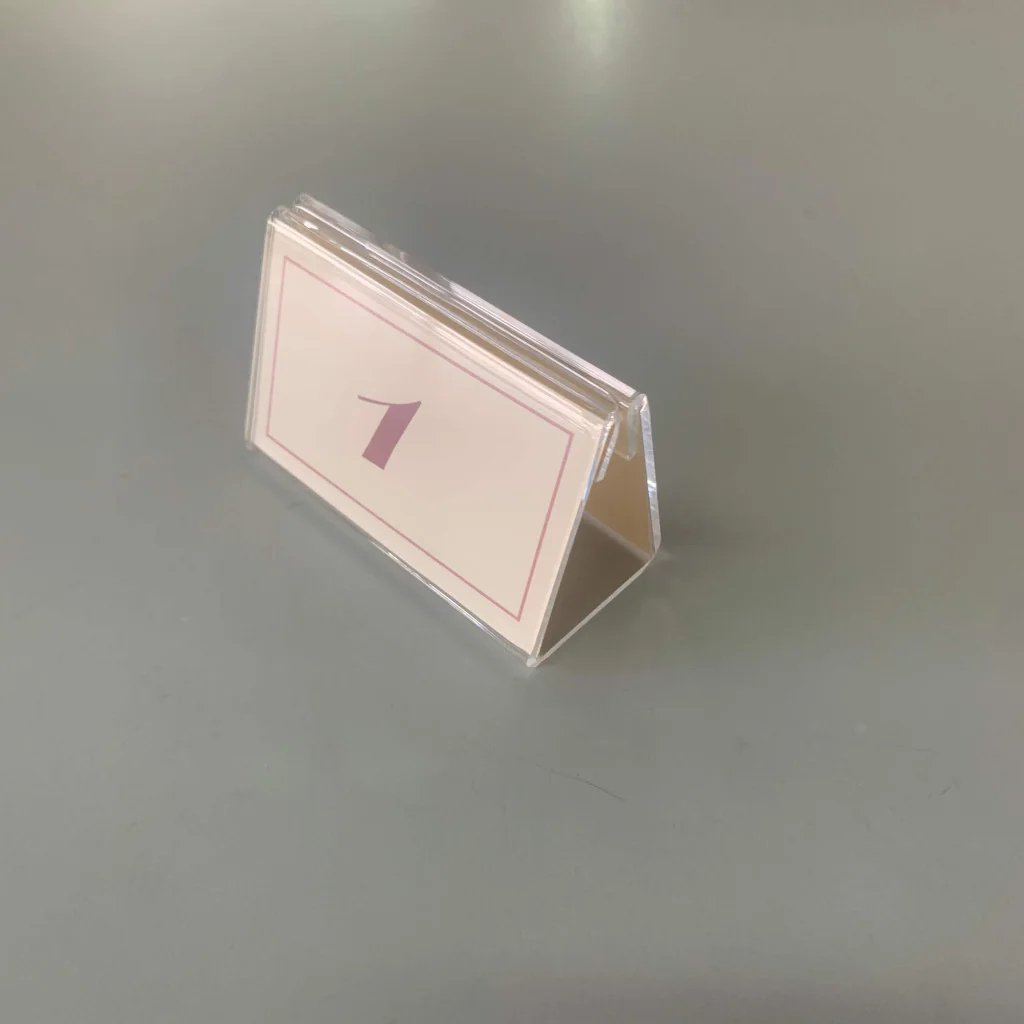 Espositore supporto doppio per numero tavolo in plexiglass trasparente Leone