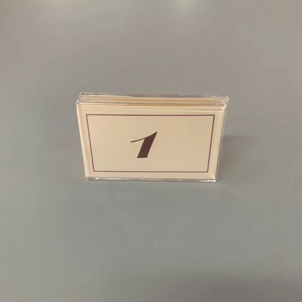 Espositore supporto doppio per numero tavolo in plexiglass trasparente Leone