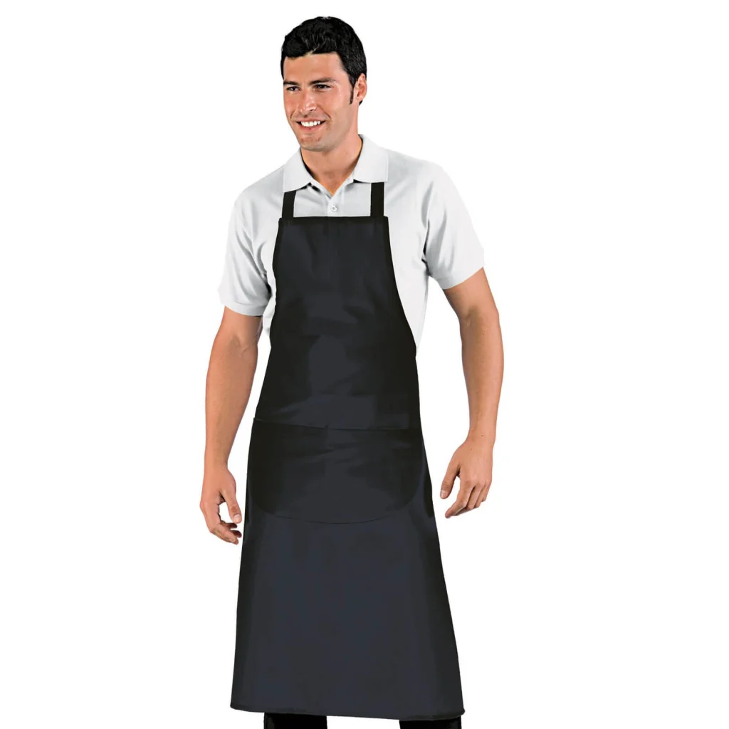 Grembiule Cuoco Pettorina Nero Big 96x105 cm Isacco