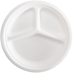 3 Compartment Cellulose Pulp Dishes ø 26 cm 50 pcs
