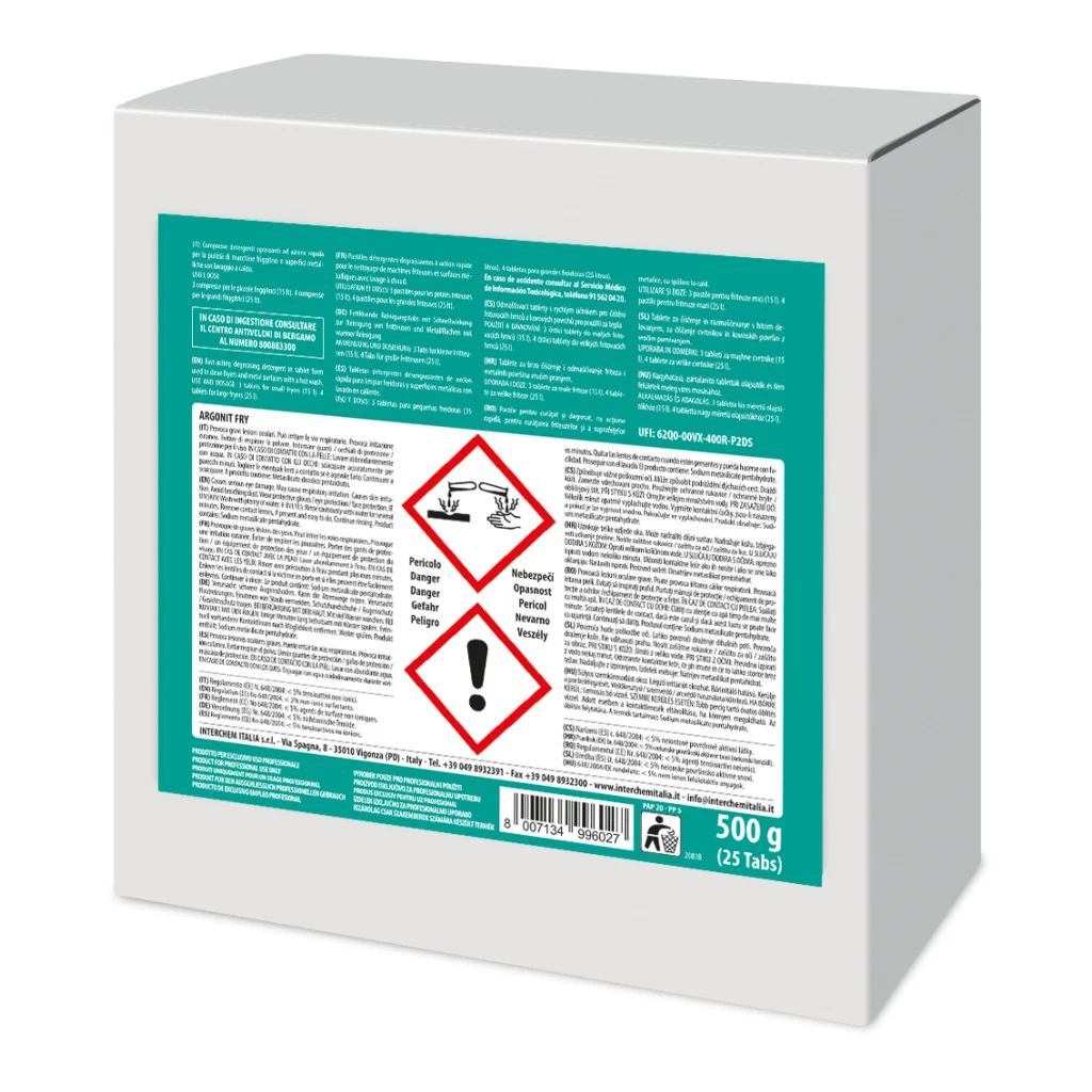 Pastiglioni Per Friggitrice Argonit Fry 500 gr Interchem
