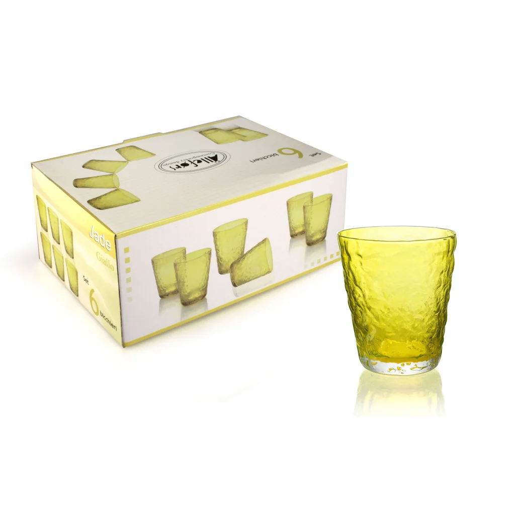 Set 6 Bicchieri Acqua Jade Gialli da 35 cl in vetro