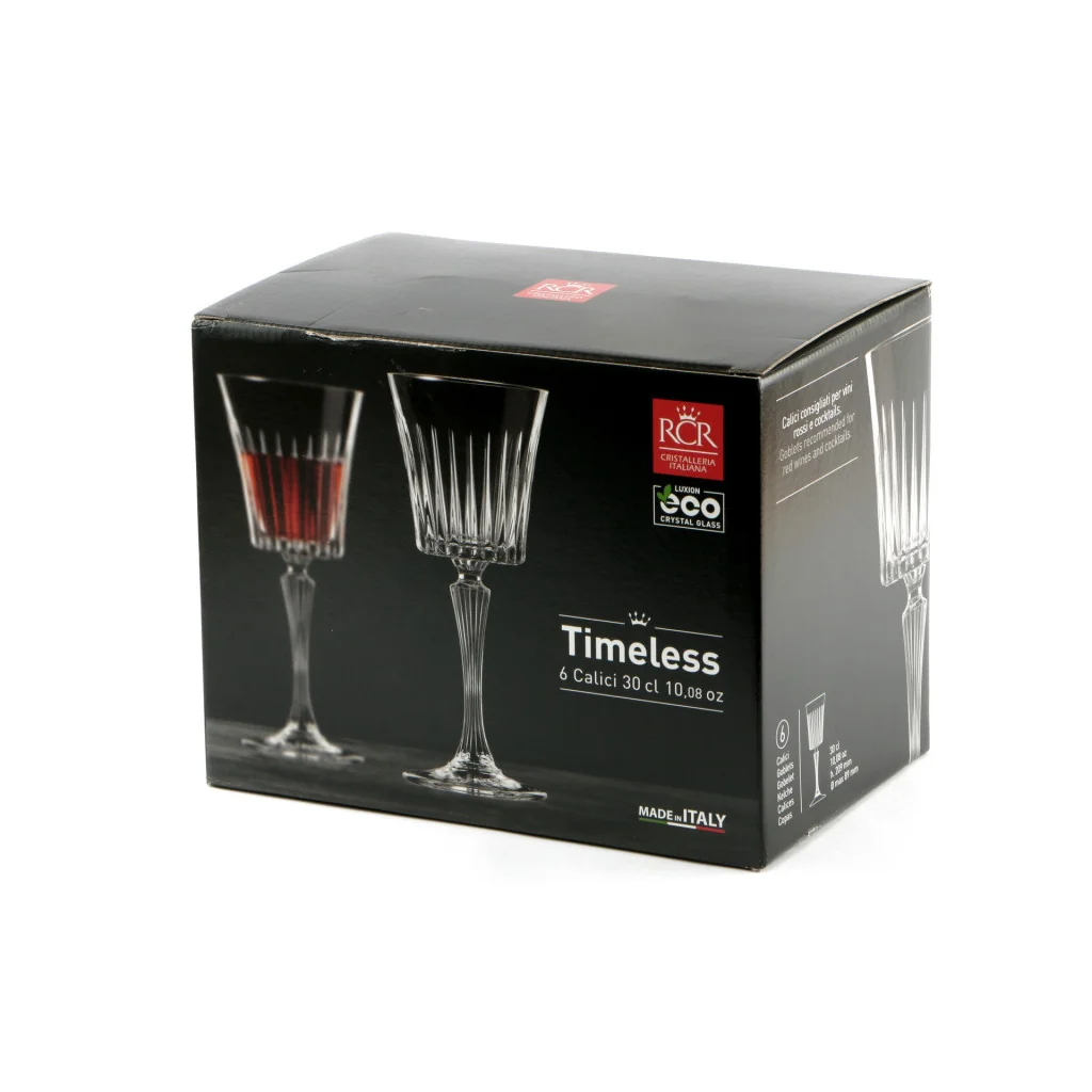 Set 6 Calici Acqua Timeless da 29,8 cl in Vetro RCR Cristalleria