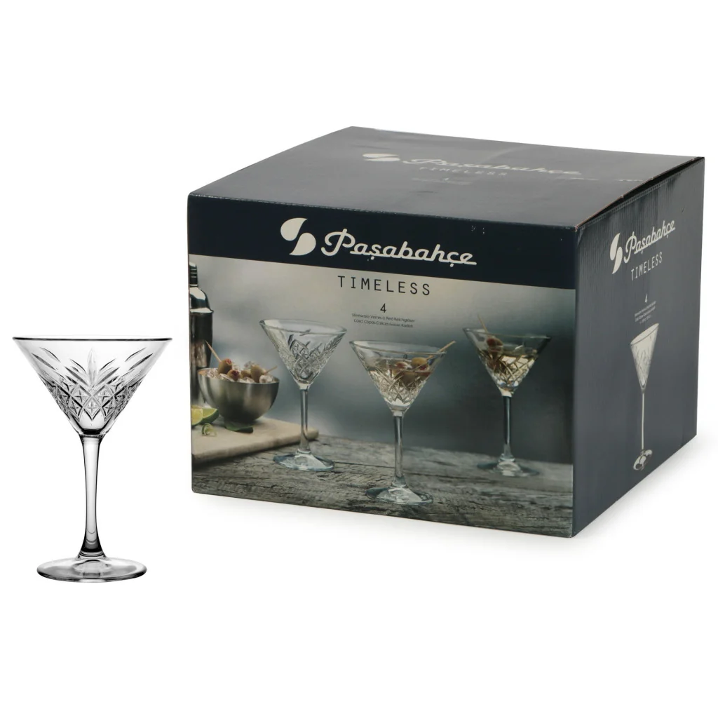 Set 4 Calici Coppa Martini Timeless 23 cl in Vetro Pasabache