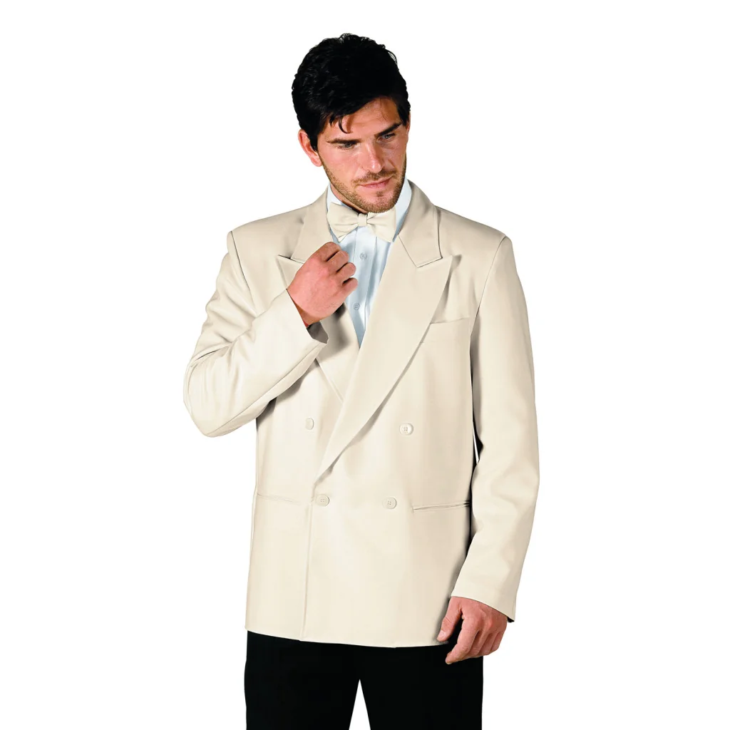 Giacca Doppio Petto Collo Lancia Creme Pol 100% Isacco