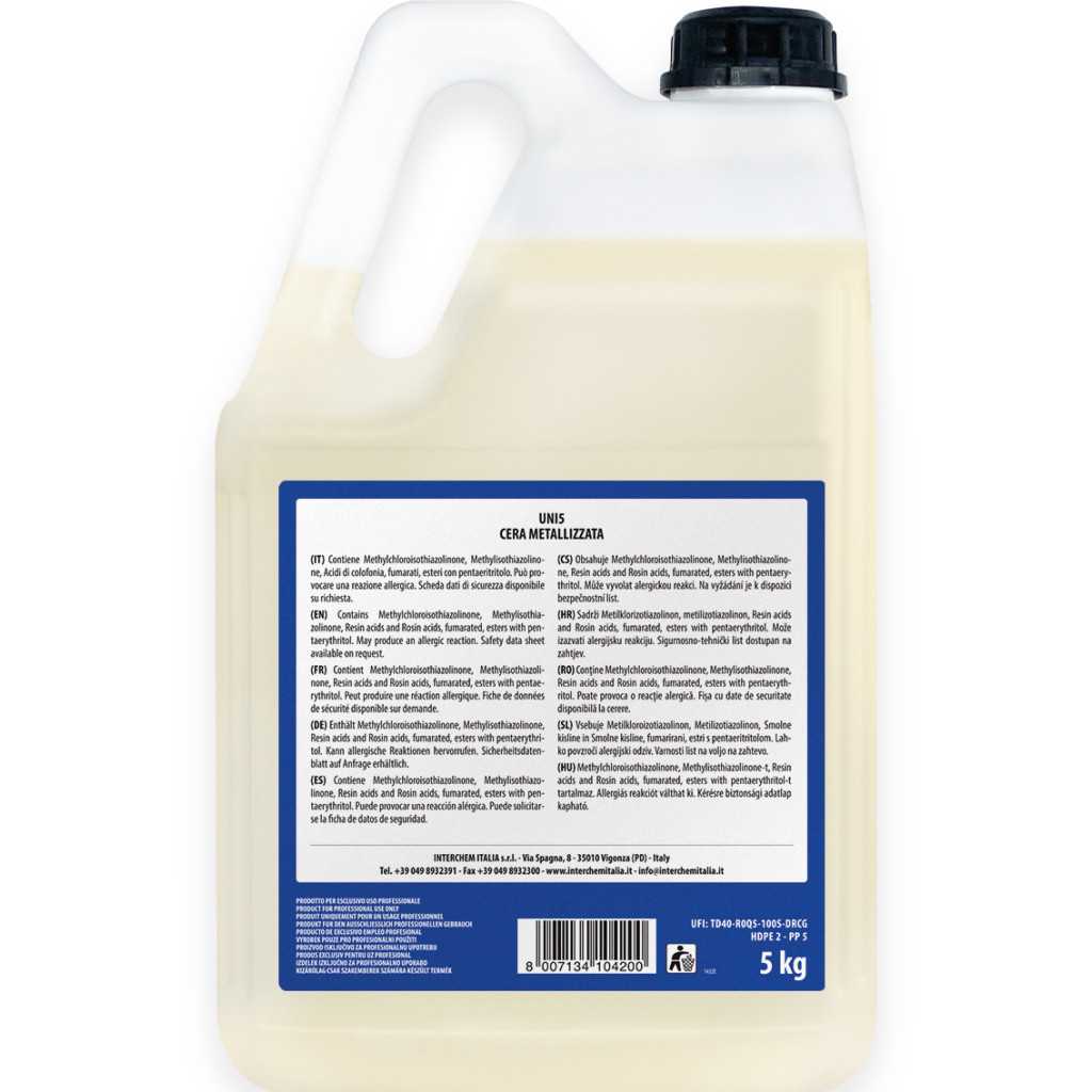 Uni5 Cera Metallizzata Antisdrucciolevole 5 kg INTERCHEM