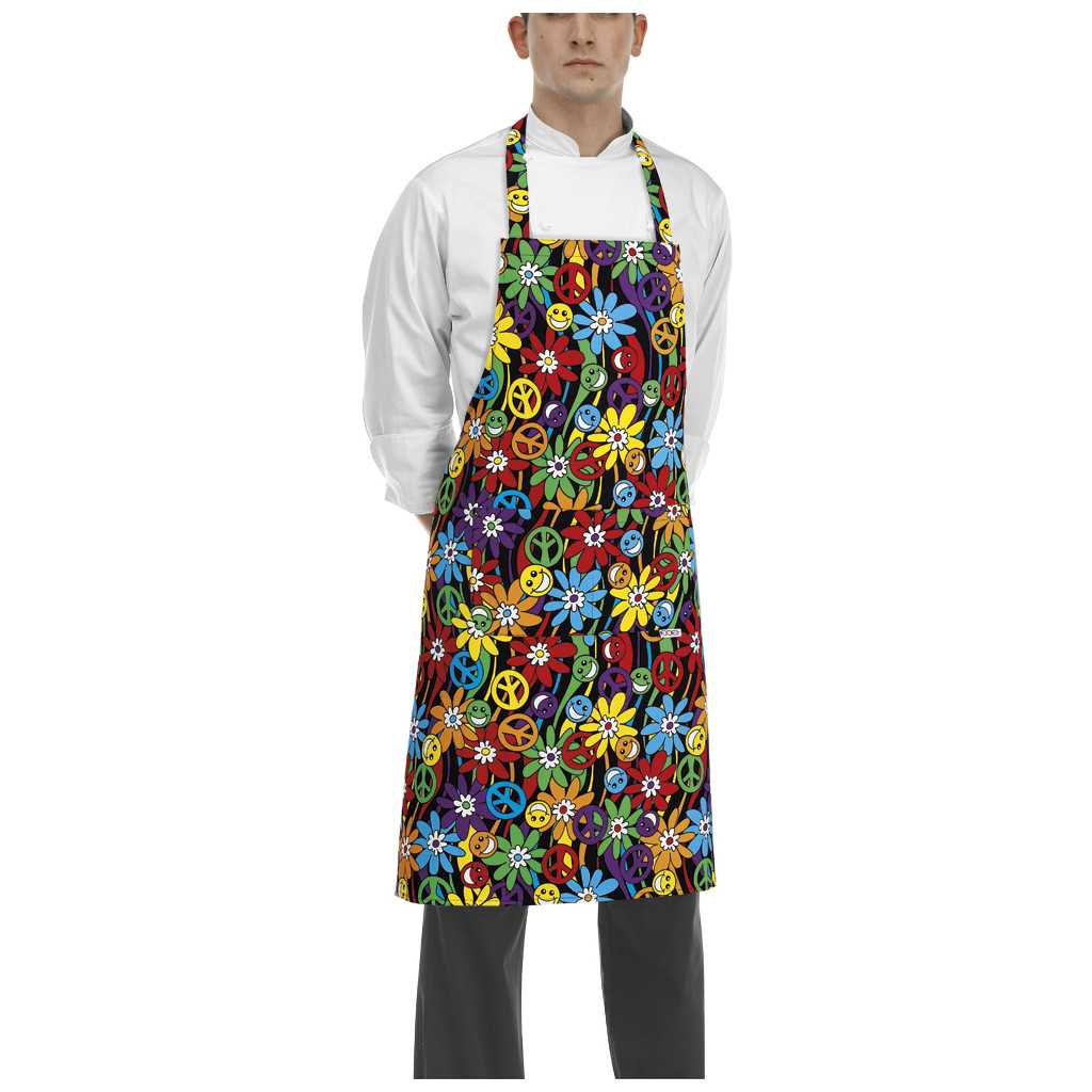 Grembiule Pettorina Bip Apron Peace and Love EGOCHEF