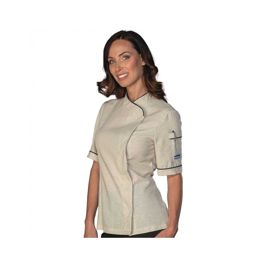 Giacca Lady Snaps Lino Beige ISACCO