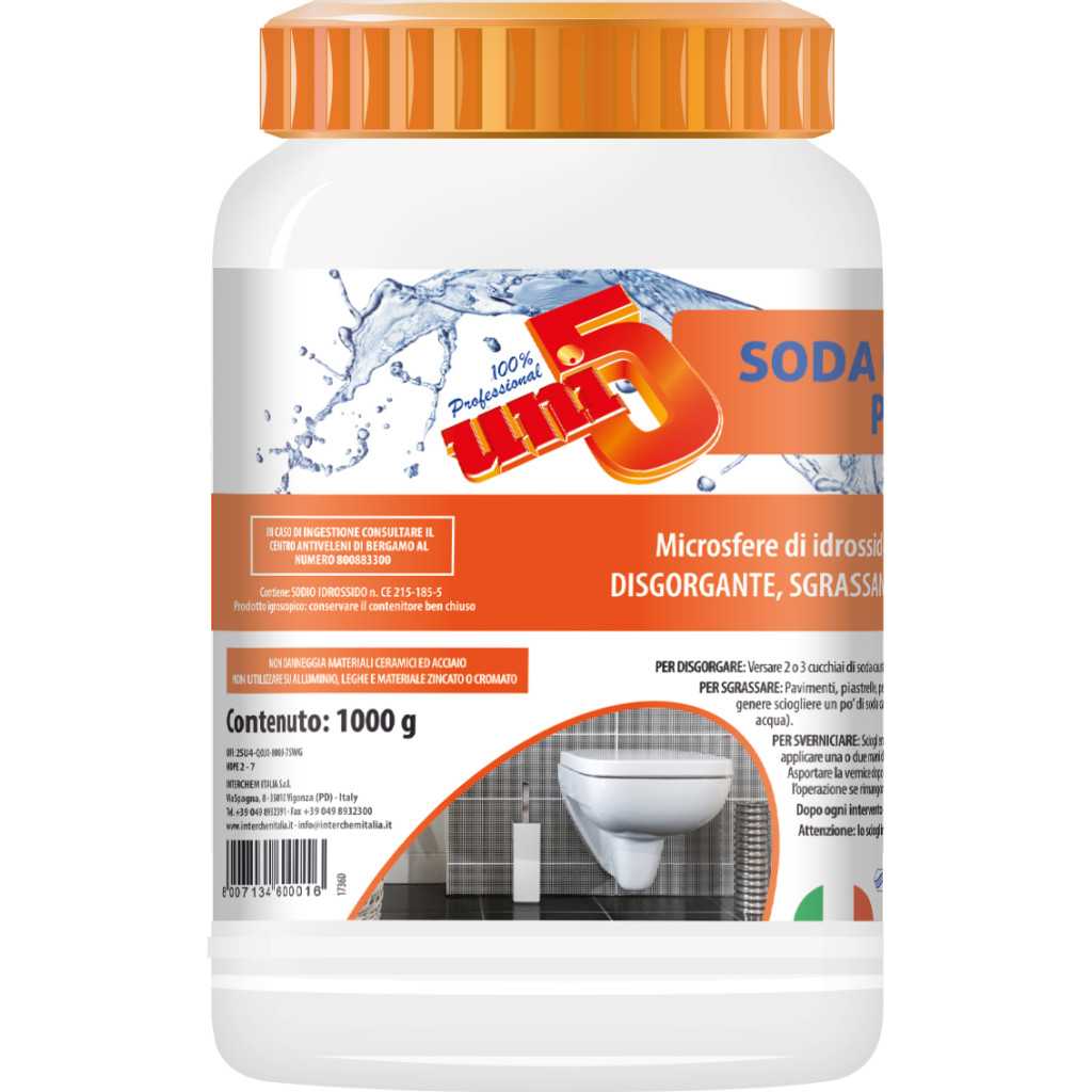 Uni5 Soda Caustica 1 kg INTERCHEM