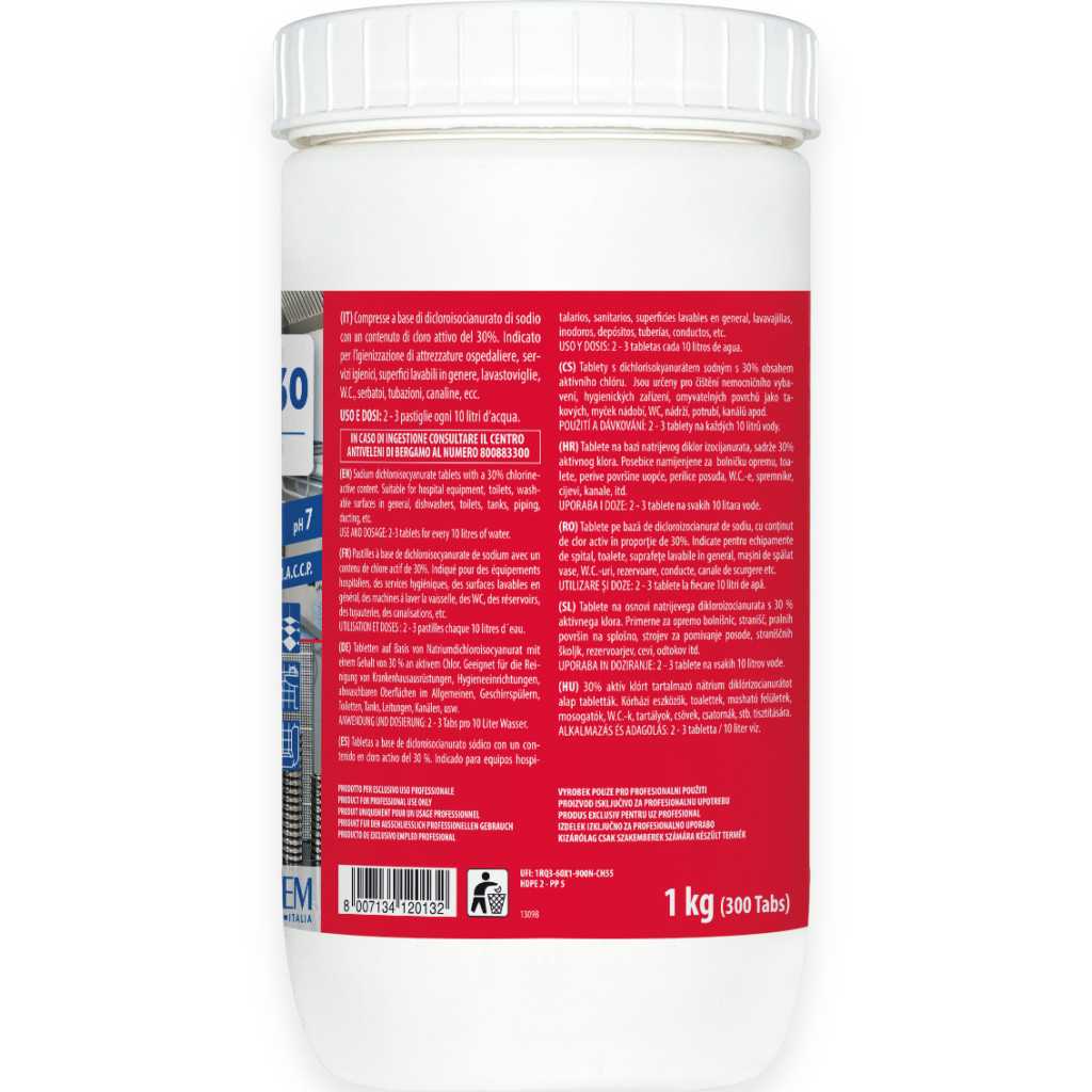 Pastiglie Disinfettanti Efficace Tabs-Clor 30 1kg INTERCHEM
