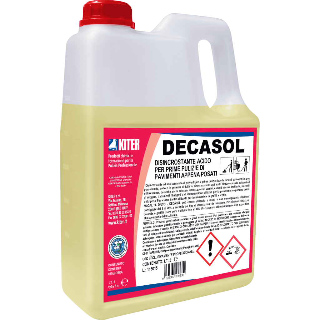 Detergente Disincrostante Efflorescenze Pavimenti Decasol 3 lt Kiter