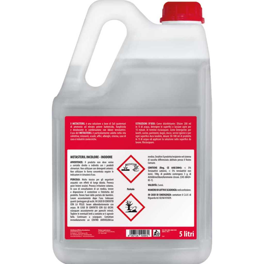 Disinfettante Metasteril Inodore 5 lt PMC INTERCHEM