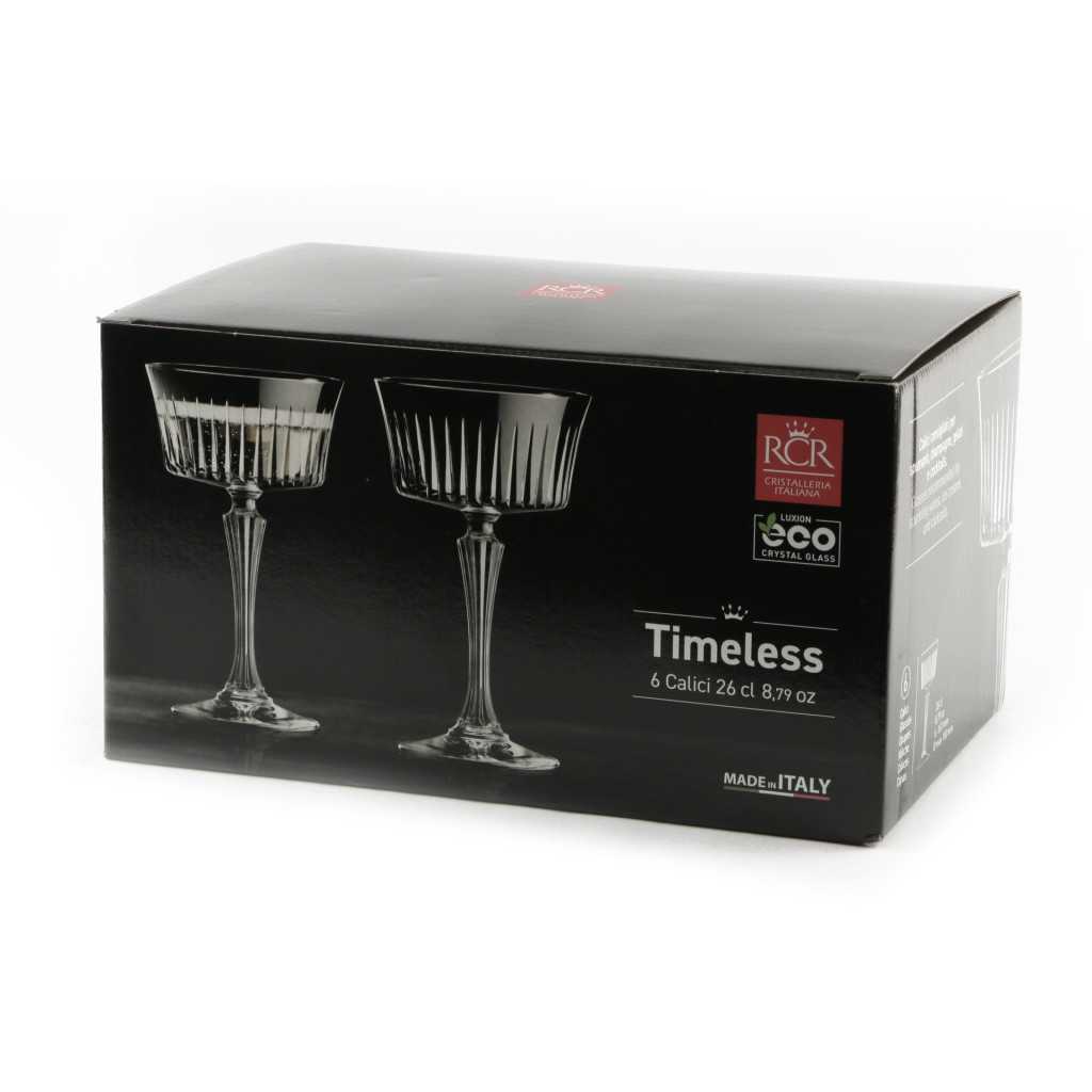 Set 6 Calici Champagne Timeless 26 cl RCR CRISTALLERIA ITALIANA