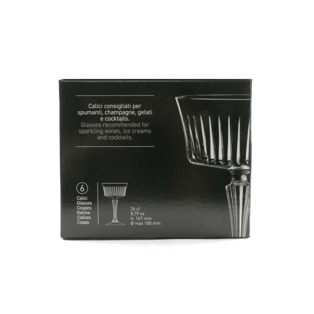 Set 6 Calici Champagne Timeless 26 cl RCR CRISTALLERIA ITALIANA