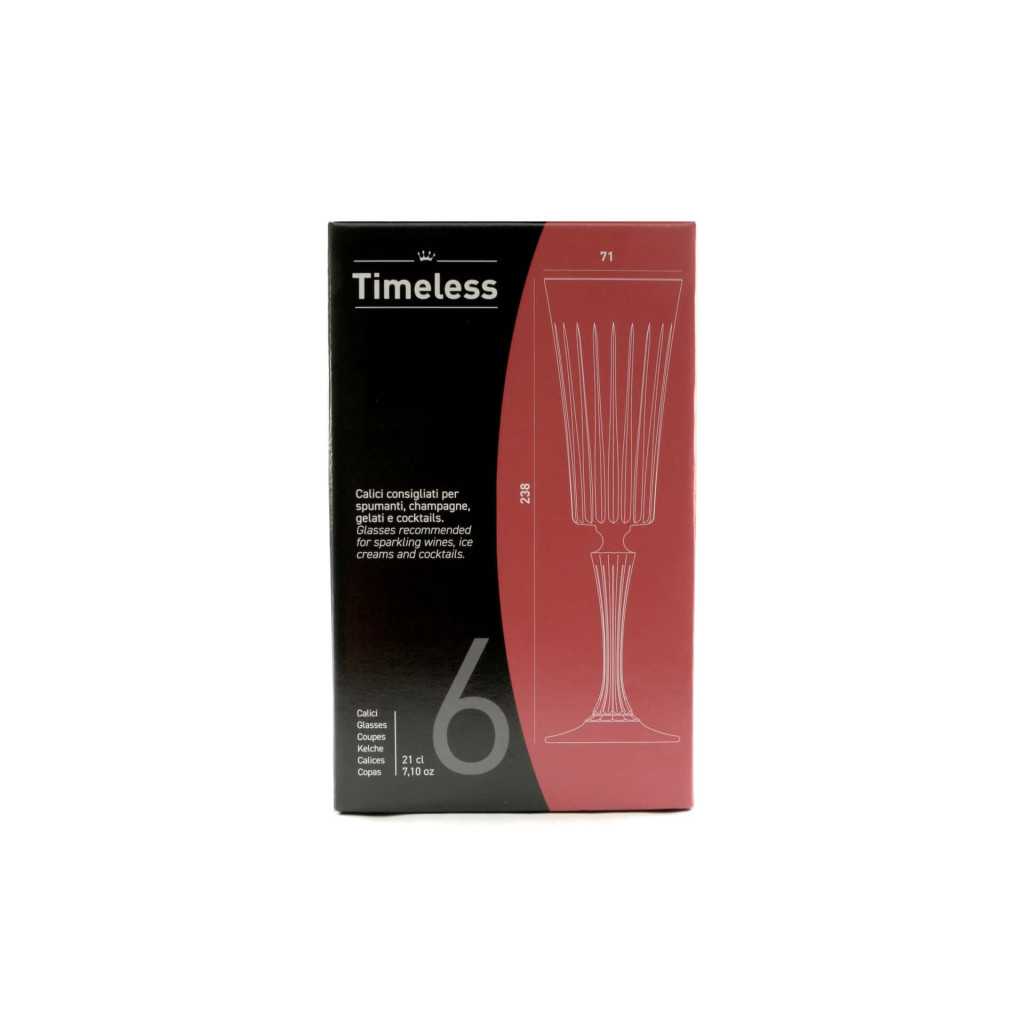 Set 6 Calici Flute Timeless 21 cl RCR CRISTALLERIA ITALIANA