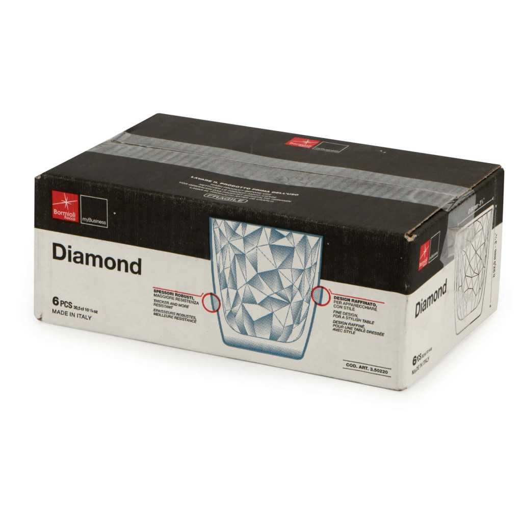 Set 6 Bicchieri Acqua Blu Diamond 30,5 cl BORMIOLI ROCCO