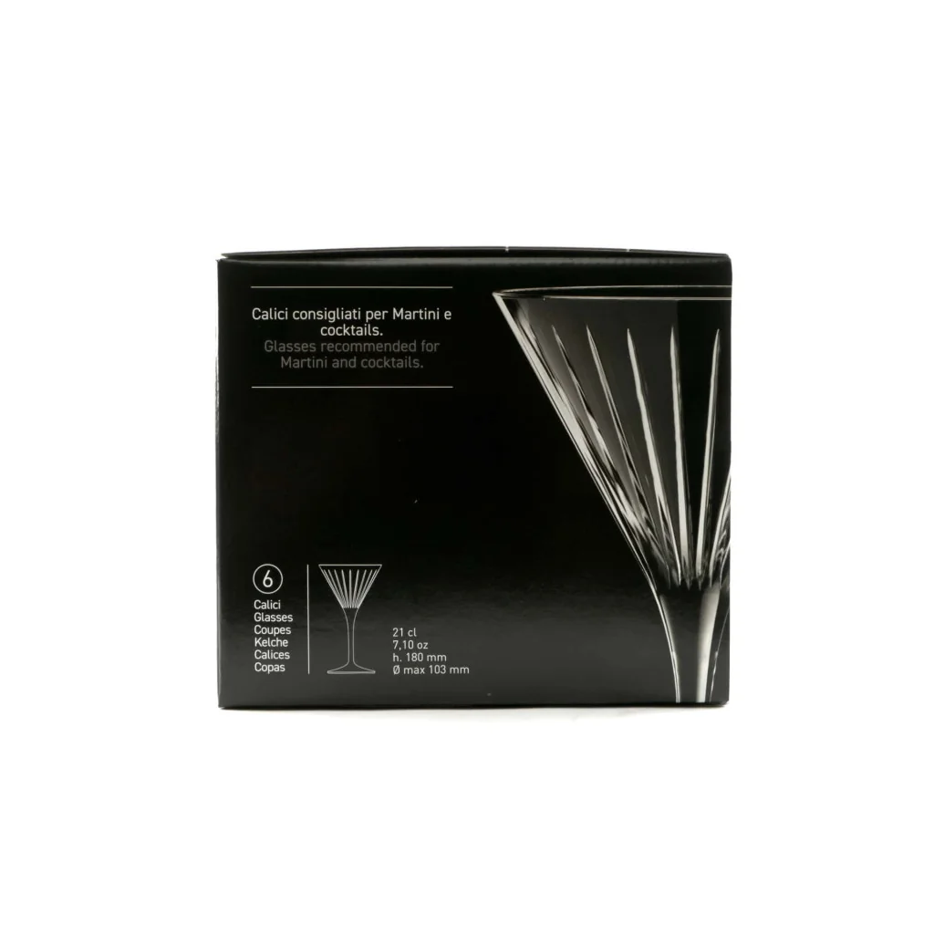 Set 6 Calici Martini Timeless 21 cl RCR CRISTALLERIA ITALIANA