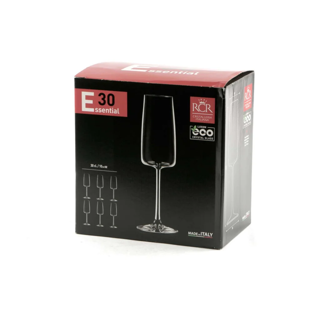 Set 6 Calici Flute Essential 30 cl RCR CRISTALLERIA ITALIANA