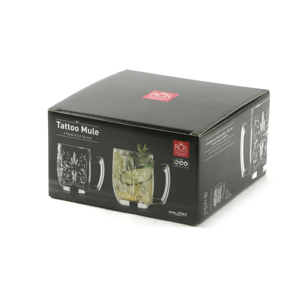 Set 4 Bicchieri Moscow Mule Tattoo 43 cl RCR CRISTALLERIA