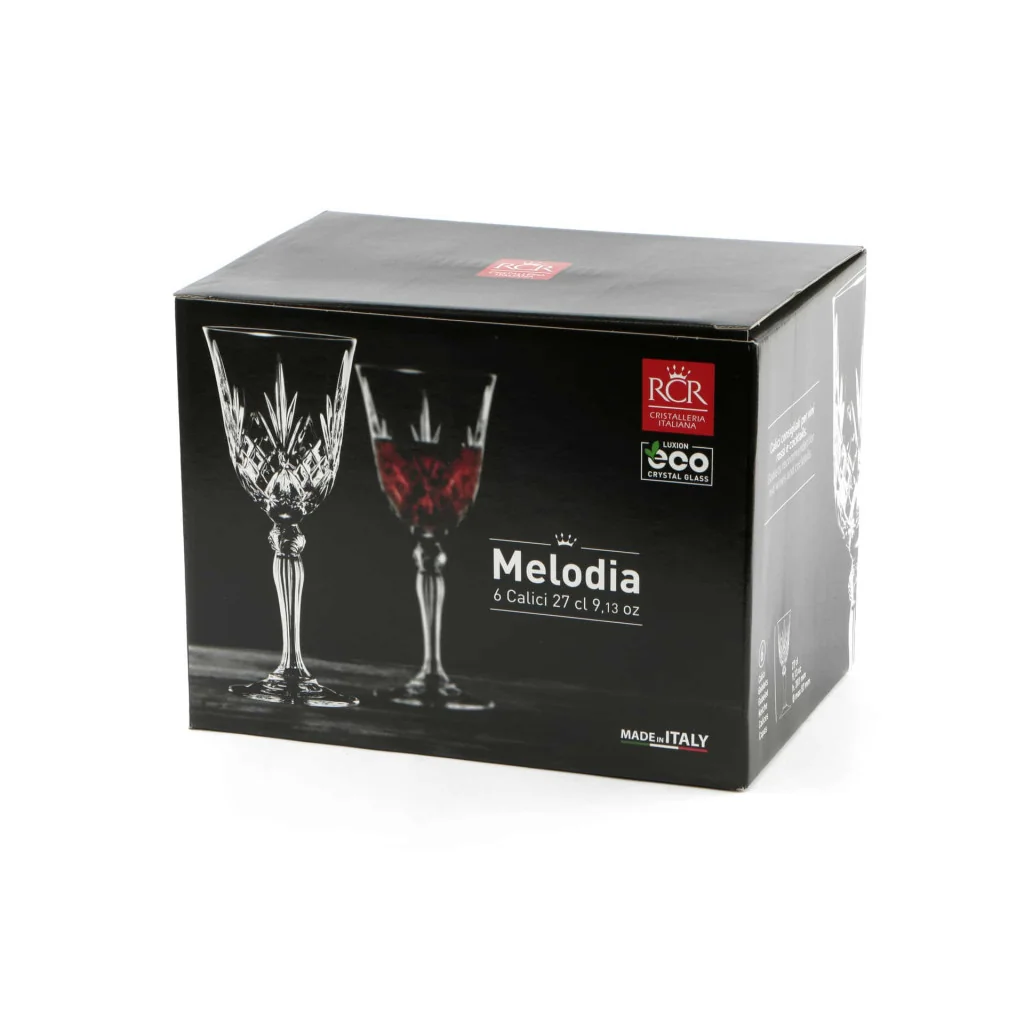 Set 6 Calici Acqua Melodia 27 cl RCR CRISTALLERIA ITALIANA