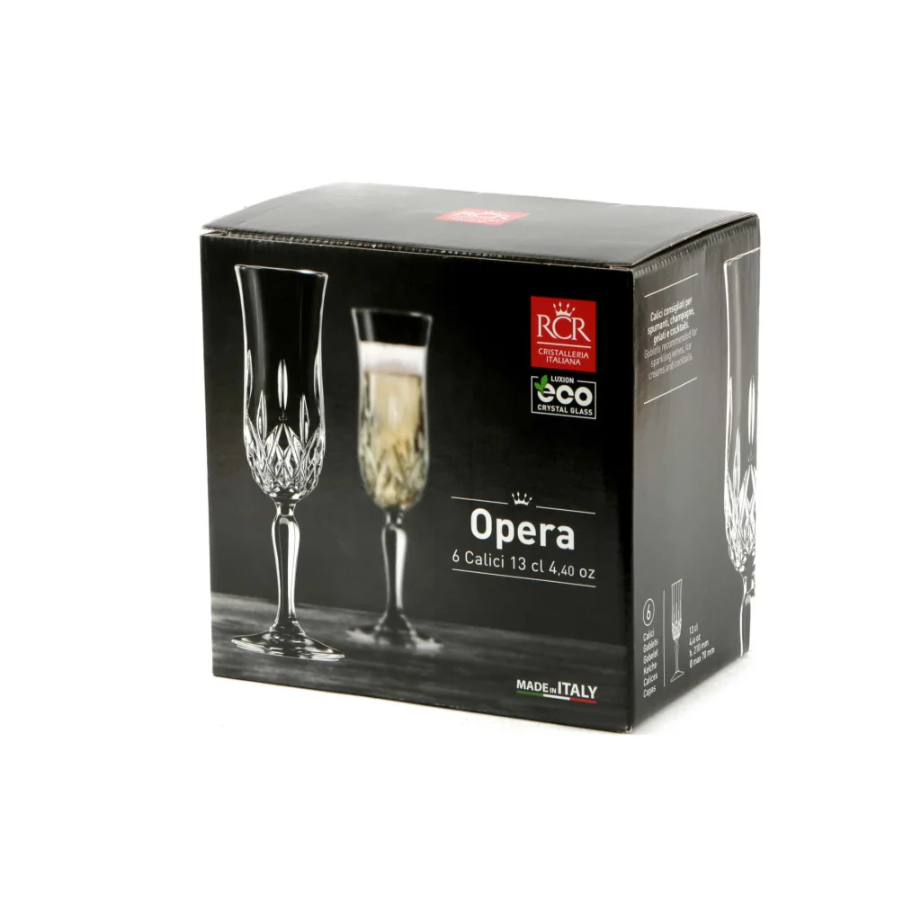 Set 6 Calici Flute Opera 13 cl RCR CRISTALLERIA ITALIANA