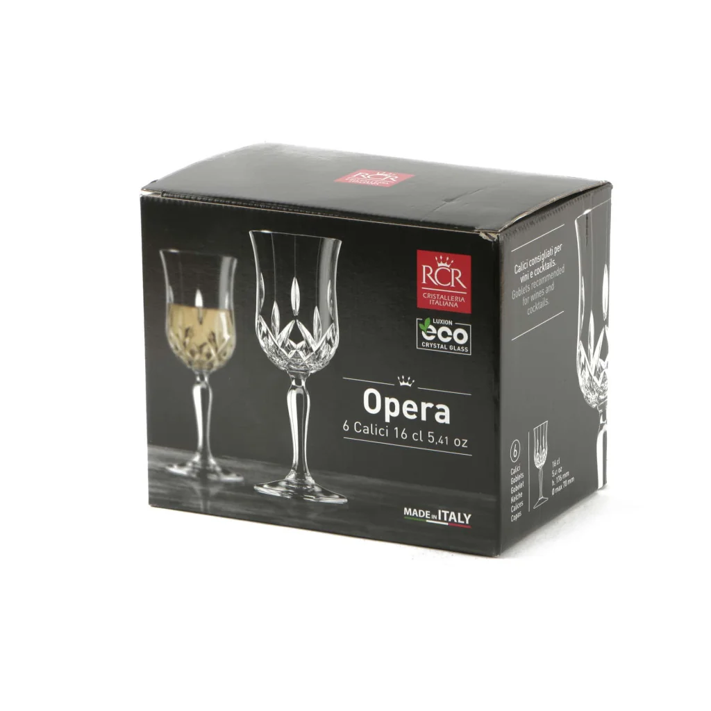 Set 6 Calici Vino Opera 16 cl RCR CRISTALLERIA ITALIANA